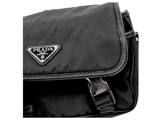 Prada Borsa a tracolla messenger in Re-Nylon nera - vista 8