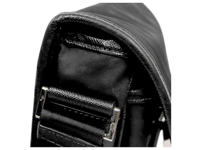 Prada Borsa a tracolla messenger in Re-Nylon nera - vista 9