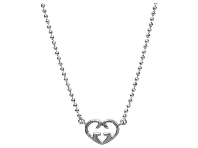 Gucci Collana in argento con cuori intrecciati - vista 2