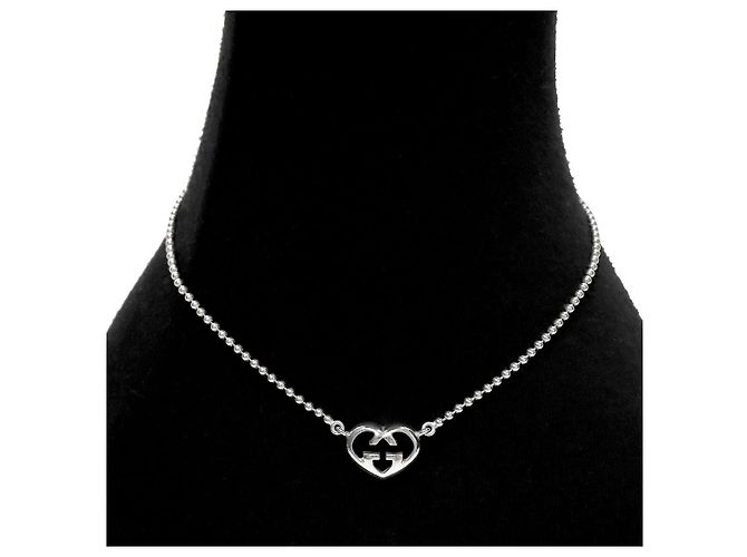Gucci Collana in argento con cuori intrecciati - vista 5