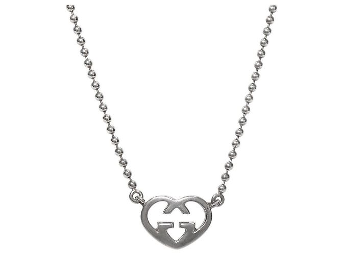 Gucci Collana in argento con cuori intrecciati - vista 2