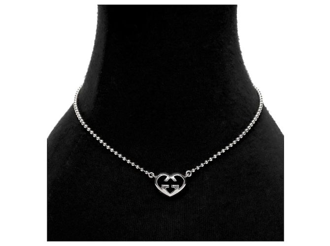 Gucci Collana in argento con cuori intrecciati - vista 5