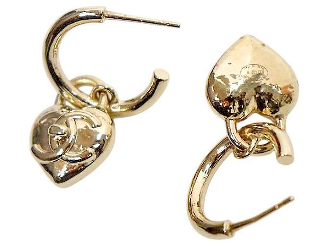 Orecchini a cuore Chanel oro - vista 4