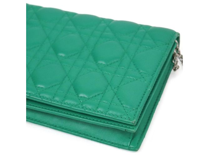 Dior Borsa a tracolla con catena Cannage verde - vista 10