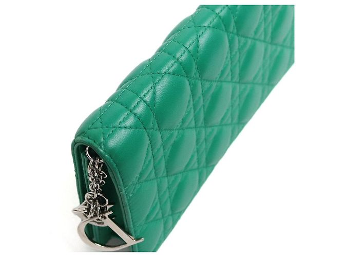 Dior Borsa a tracolla con catena Cannage verde - vista 11