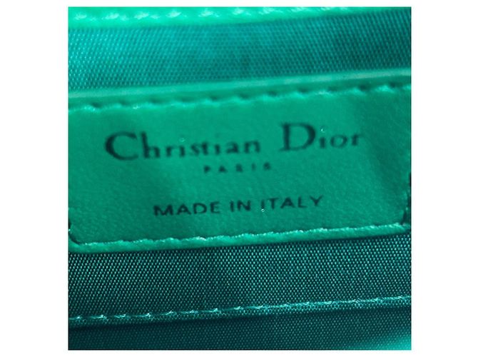 Dior Borsa a tracolla con catena Cannage verde - vista 13