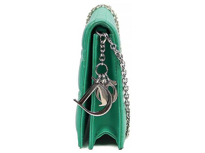 Dior Borsa a tracolla con catena Cannage verde - vista 2