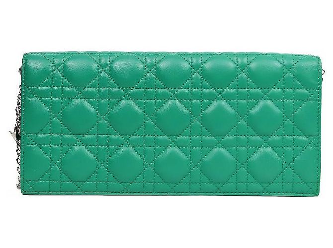 Dior Borsa a tracolla con catena Cannage verde - vista 3