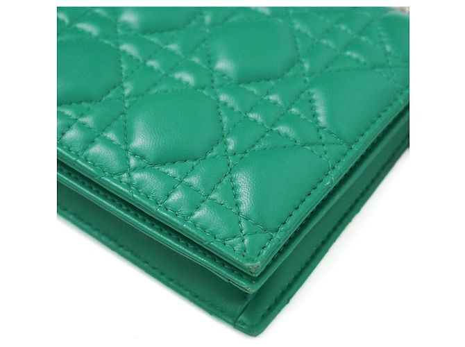 Dior Borsa a tracolla con catena Cannage verde - vista 6
