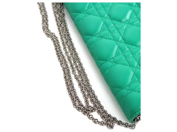 Dior Borsa a tracolla con catena Cannage verde - vista 7