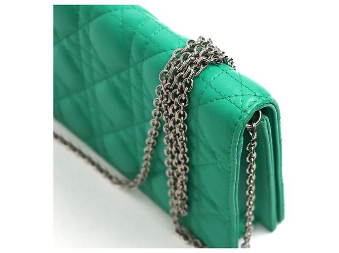 Dior Borsa a tracolla con catena Cannage verde - vista 8