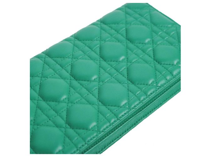 Dior Borsa a tracolla con catena Cannage verde - vista 9