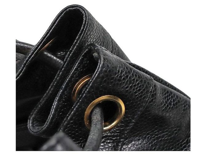 Chanel Black Caviar Drawstring Pocket Backpack - view 9