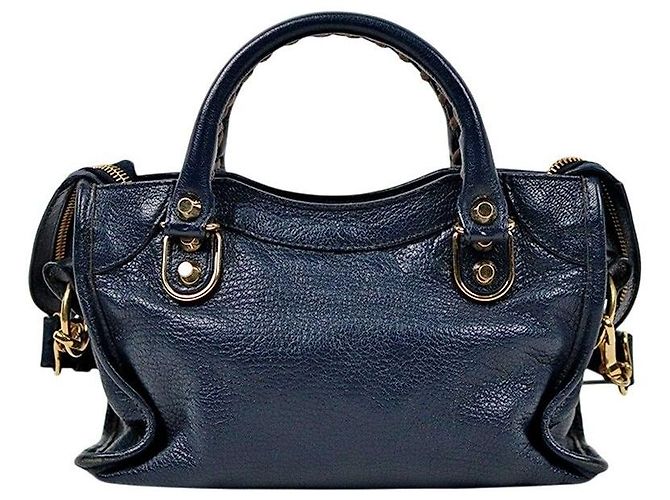 Balenciaga Borsa Motor City Mini Edge Navy - vista 3