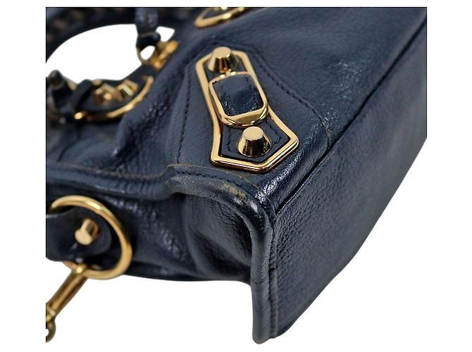 Balenciaga Borsa Motor City Mini Edge Navy - vista 5