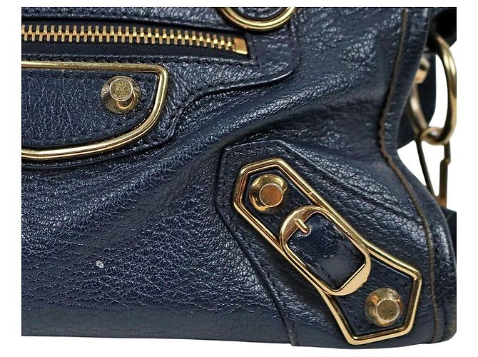 Balenciaga Borsa Motor City Mini Edge Navy - vista 7
