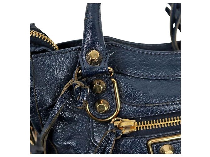 Balenciaga Borsa Motor City Mini Edge Navy - vista 8