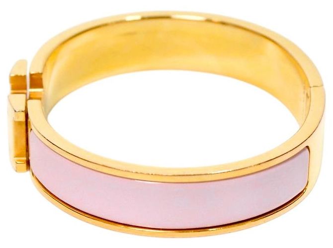 Bracciale Hermès Click H Rosa e Oro - vista 2