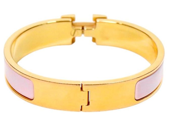 Bracciale Hermès Click H Rosa e Oro - vista 3