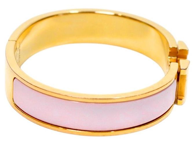 Bracciale Hermès Click H Rosa e Oro - vista 4