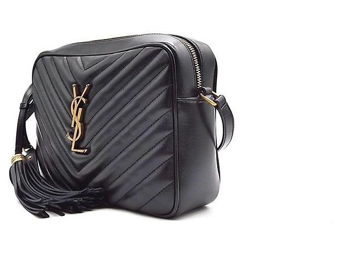 Autre Marque SAINT LAURENT L Camera Bag in pelle nera - vista 2