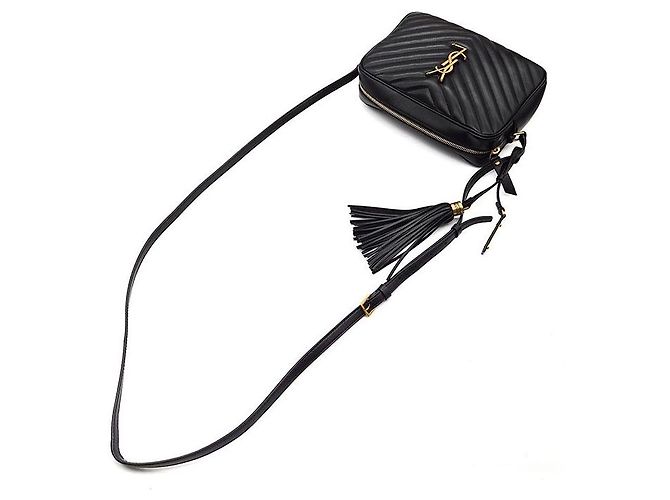 Autre Marque SAINT LAURENT L Camera Bag in pelle nera - vista 4