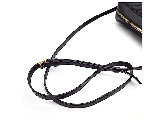 Autre Marque SAINT LAURENT L Camera Bag in pelle nera - vista 5