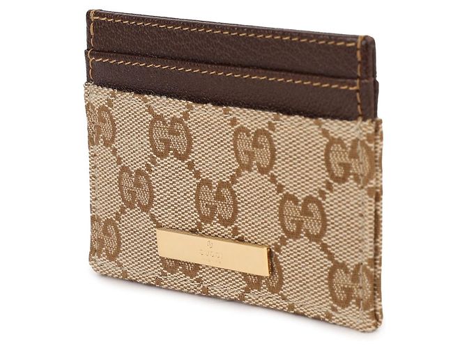 Tarjetero Gucci Plaque Marrón Canvas - vista 4