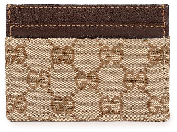 Tarjetero Gucci Plaque Marrón Canvas - vista 5