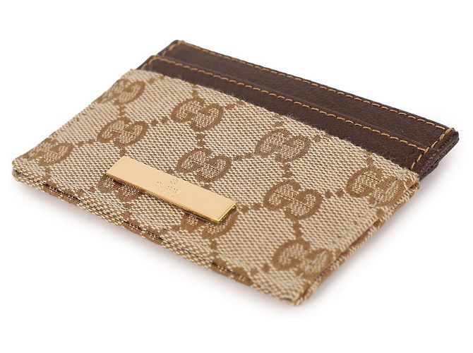 Tarjetero Gucci Plaque Marrón Canvas - vista 6