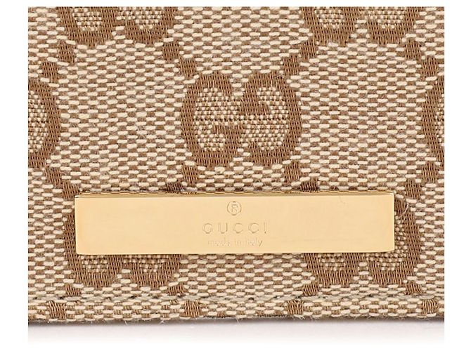 Tarjetero Gucci Plaque Marrón Canvas - vista 9