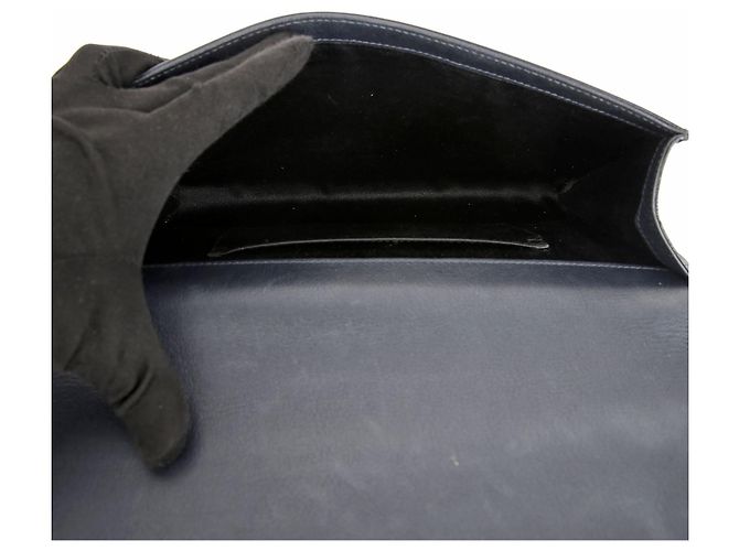 Autre Marque Clutch in pelle blu navy scuro - vista 15