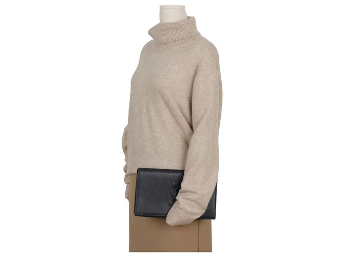 Autre Marque Clutch in pelle blu navy scuro - vista 16