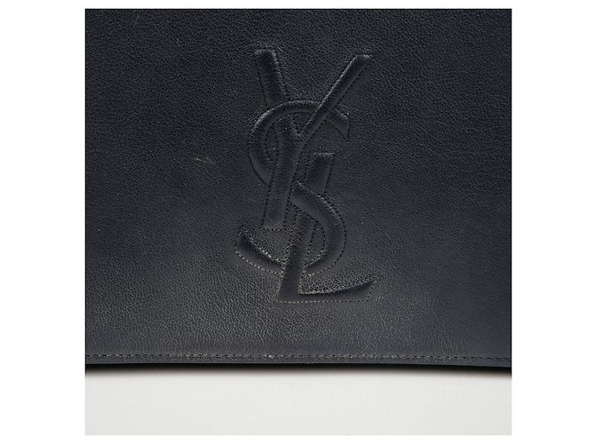 Autre Marque Clutch in pelle blu navy scuro - vista 3