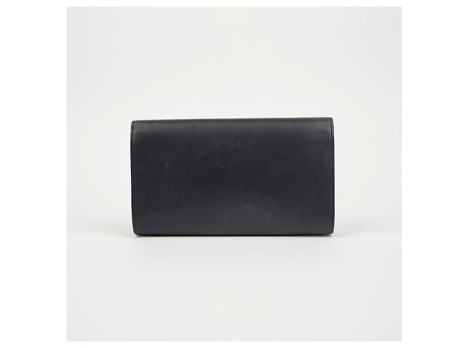 Autre Marque Clutch in pelle blu navy scuro - vista 4