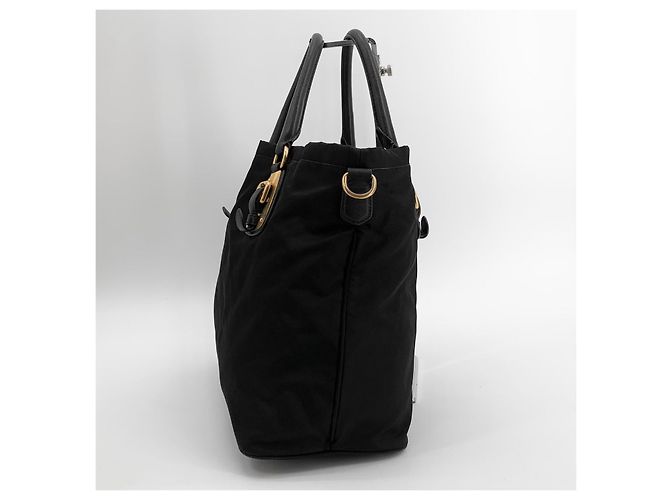 Prada Borsa Tote e Borsa a Tracolla in Nylon con Logo Dorato - vista 4