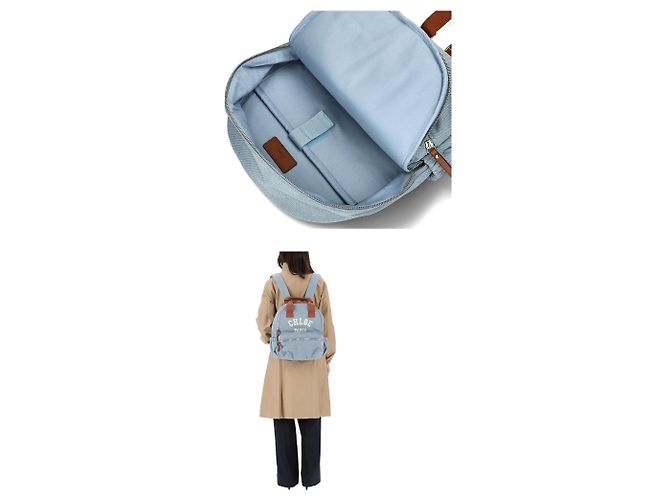 Zaino Chloé in denim blu - vista 11