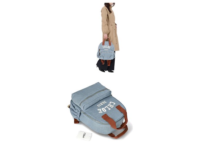 Zaino Chloé in denim blu - vista 12