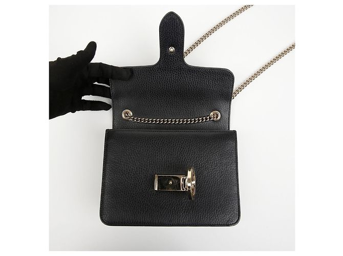 Gucci Borsa a catena Small Interlocking GG Nero Oro - vista 10