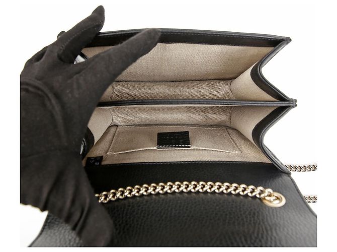 Gucci Borsa a catena Small Interlocking GG Nero Oro - vista 11