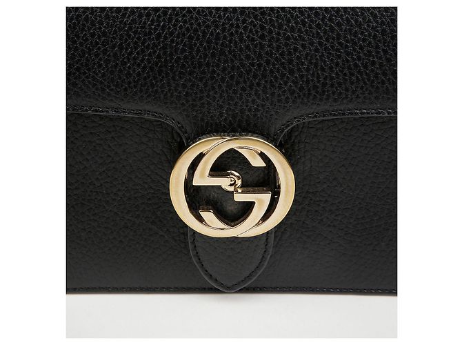 Gucci Borsa a catena Small Interlocking GG Nero Oro - vista 2