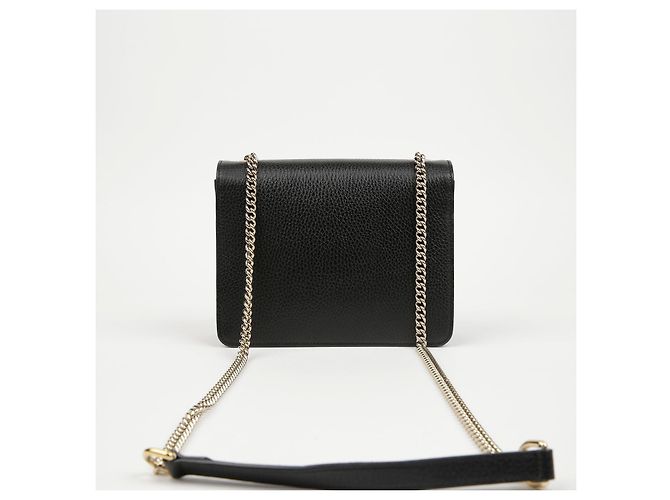 Gucci Borsa a catena Small Interlocking GG Nero Oro - vista 3