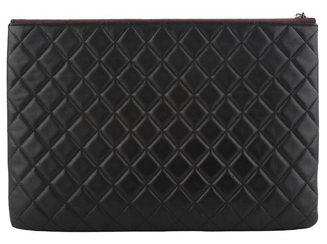 Chanel Clutch classica in pelle di agnello oro Large - vista 3