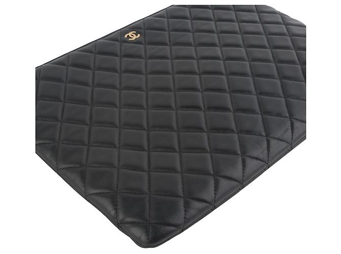 Chanel Clutch classica in pelle di agnello oro Large - vista 5