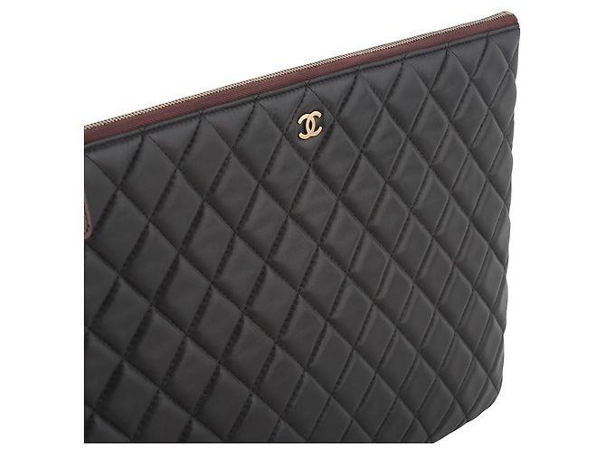 Chanel Clutch classica in pelle di agnello oro Large - vista 8