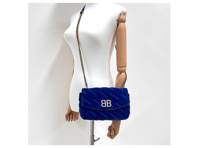 Balenciaga Borsa a tracolla in velluto con catena - vista 2