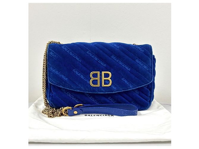 Balenciaga Borsa a tracolla in velluto con catena - vista 3
