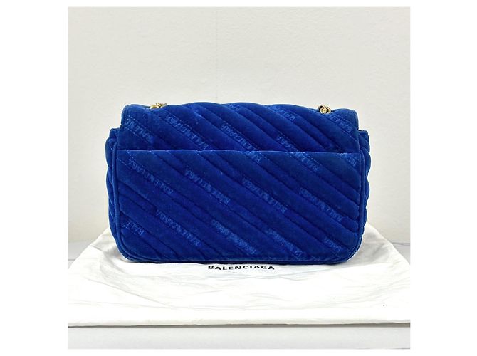 Balenciaga Borsa a tracolla in velluto con catena - vista 4