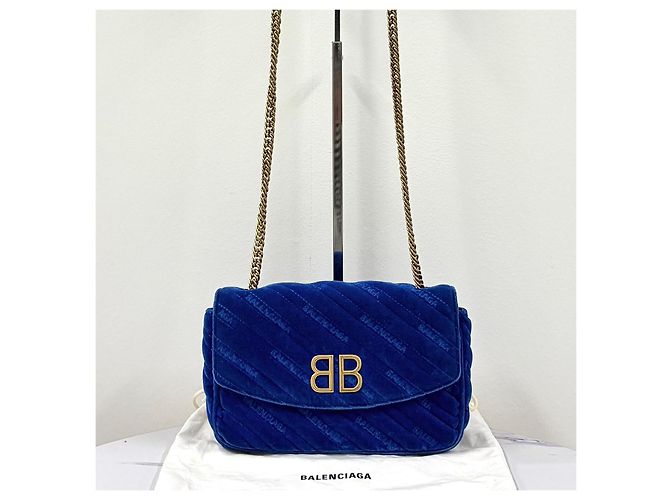 Balenciaga Borsa a tracolla in velluto con catena - vista 5