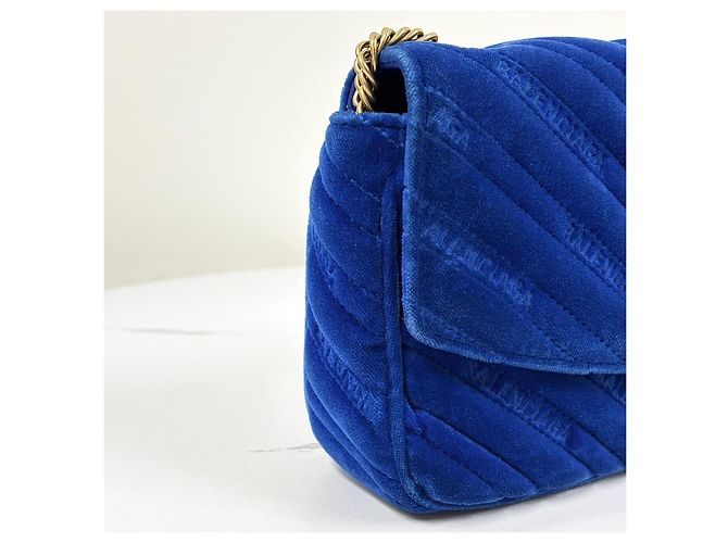 Balenciaga Borsa a tracolla in velluto con catena - vista 8